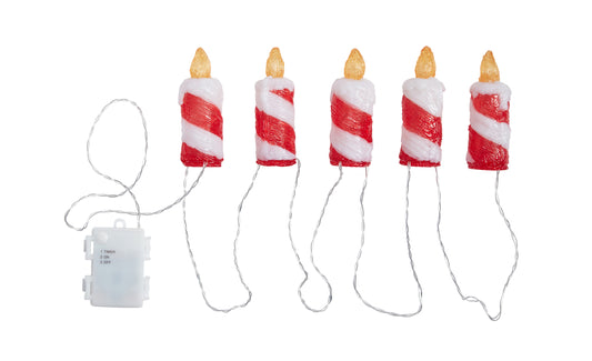 Set of 5 InLit LED Acrylic Candles – Cool White Christmas Lights for Indoor & Outdoor Decoration