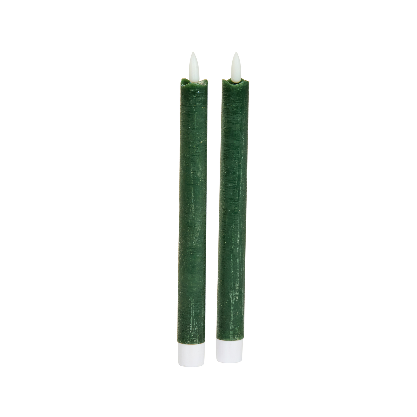 Faux Flame LED Table Candles – 2 Pack (Green, 25cm)