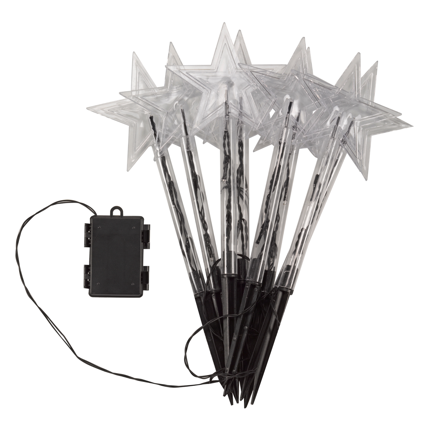 StarDecor Garden Stakes – Set of 8 Multi-Coloured Star Decorations for Outdoor & Indoor Displays