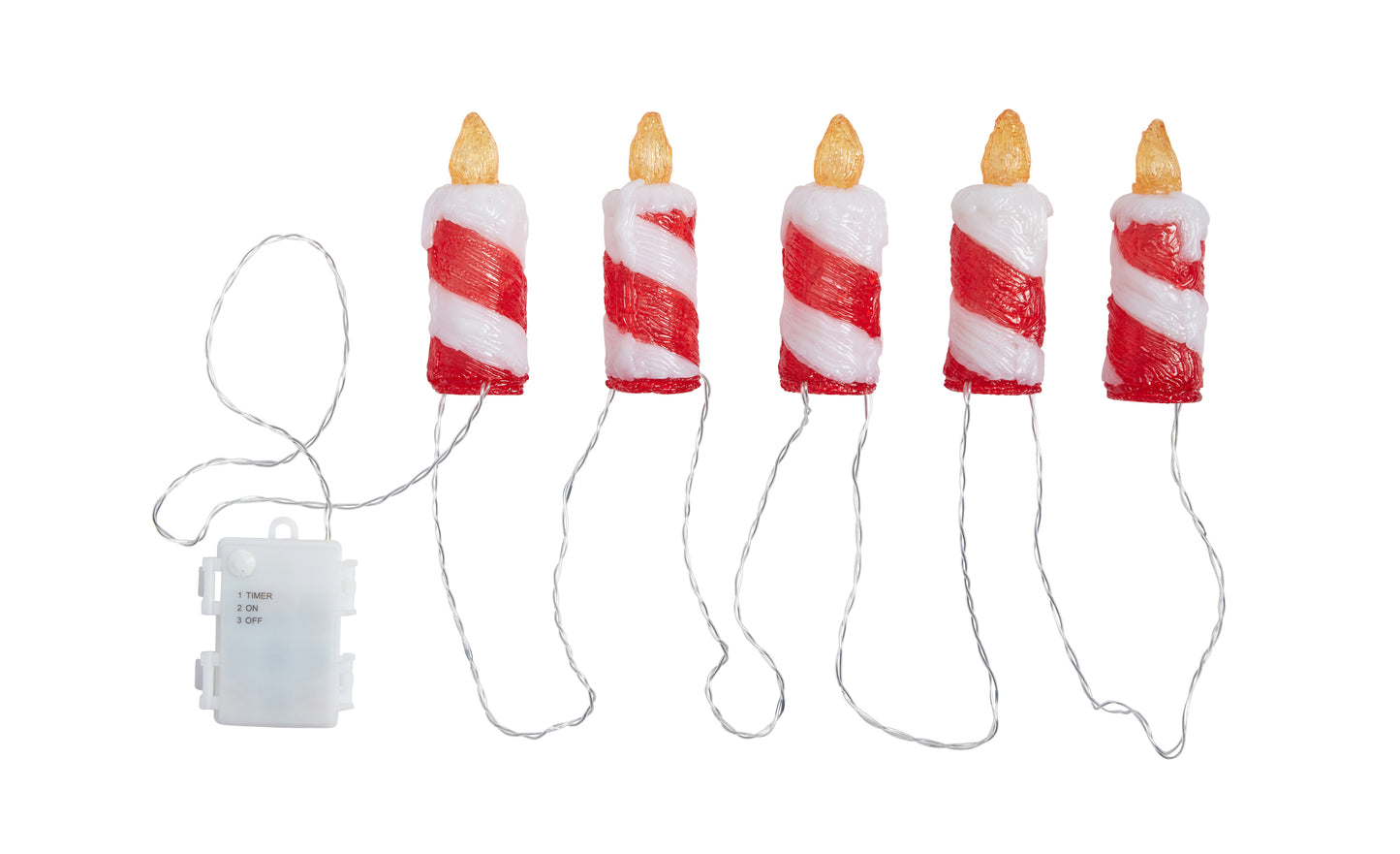 Set of 5 InLit LED Acrylic Candles – Cool White Christmas Lights for Indoor & Outdoor Decoration