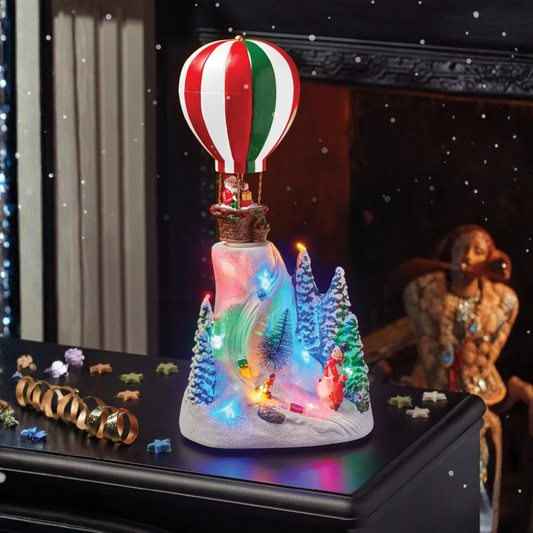 Special Delivery! Santa Scene – Hand-Painted LED Christmas Village Display (Battery Powered)