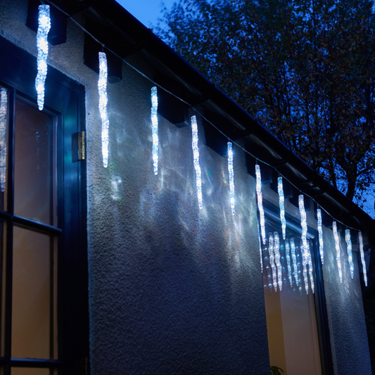 Smart LED Icicle Lights – Set of 10 (Cool White / Multi-Colour)