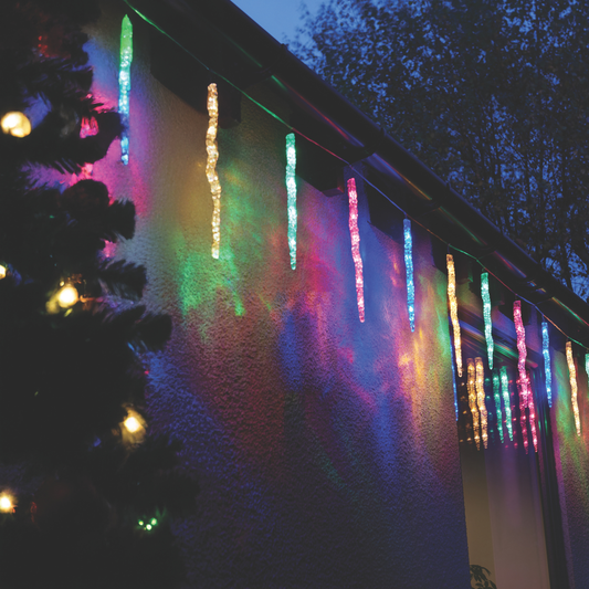 Smart LED Icicle Lights – Set of 10 (Cool White / Multi-Colour)